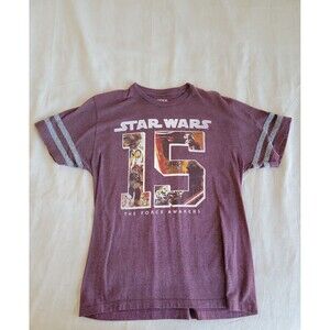 Star Wars Mens M T Shirt 15 The Force Awakens Graphic Heather Purple Grey Gift